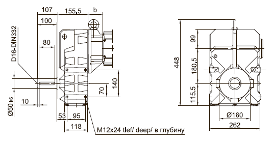Лапы с резьбовыми отверстиями слева и справа Лапы с резьбовыми отверстиями слева и справа