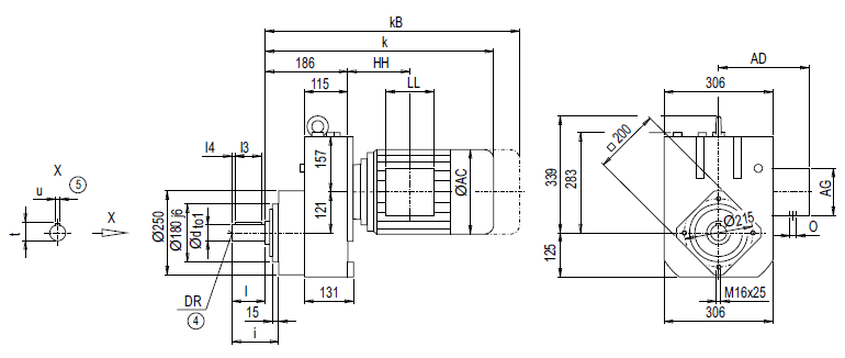 Монтажное исполнение с фланцевым корпусом (тип C) EZ108 Монтажное исполнение с фланцевым корпусом (тип C) EZ108