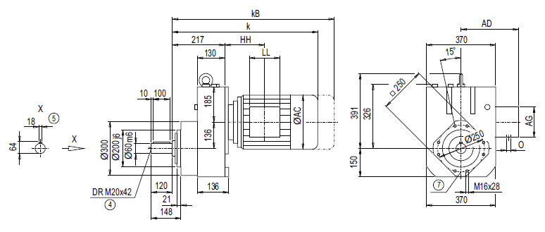 Монтажное исполнение с фланцевым корпусом (тип C) EZ108 Монтажное исполнение с фланцевым корпусом (тип C) EZ108