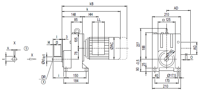 Монтажное исполнение на лапах E68 Монтажное исполнение на лапах E68