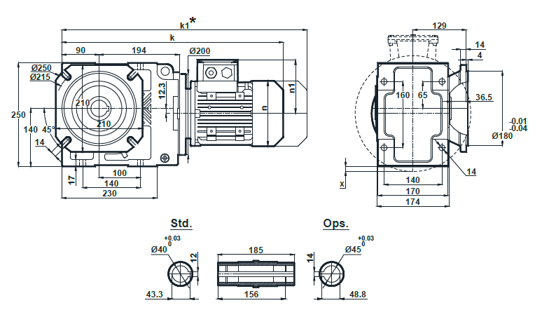 Монтажное исполнение на фланце KR373.03 Монтажное исполнение на фланце KR373.03