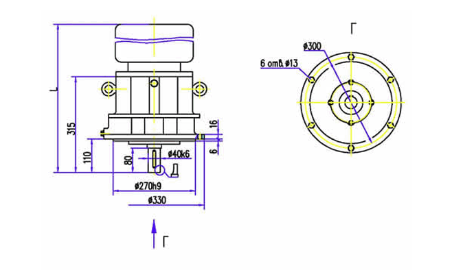 Ф - горизонтальное исполнение (крепление на опорном фланеце) Ф - горизонтальное исполнение (крепление на опорном фланеце)